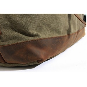 TP2 WAX VampTraveler™ XL Dicke gewachstem Canvas - Leder Reisetasche Handgepäck Weekender Schultertasche - Schwarz